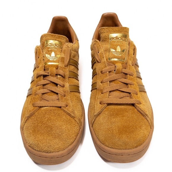 Adidas Campus Sneakers Mens 10.5 Amber Yellow Suede Low Top 3 Stripes Shoes - Picture 4 of 13